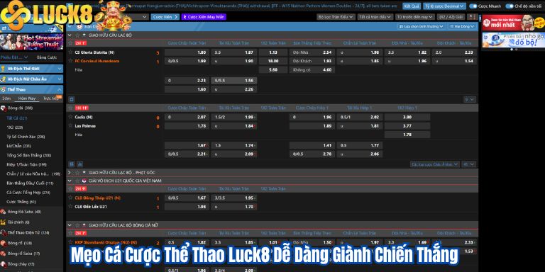 Mẹo Cá Cược Thể Thao Luck8 Dễ Dàng Giành Chiến Thắng